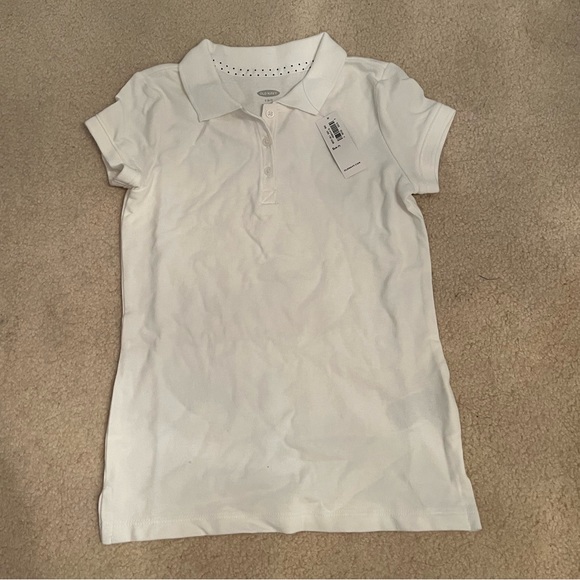 Old Navy White Short Sleeve Polo Size S 6-7 - Picture 1 of 3